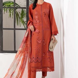 3 Piece Embroidered Cambric Suit